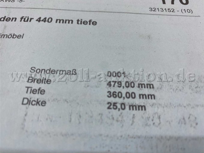 Maße Einlegeboden