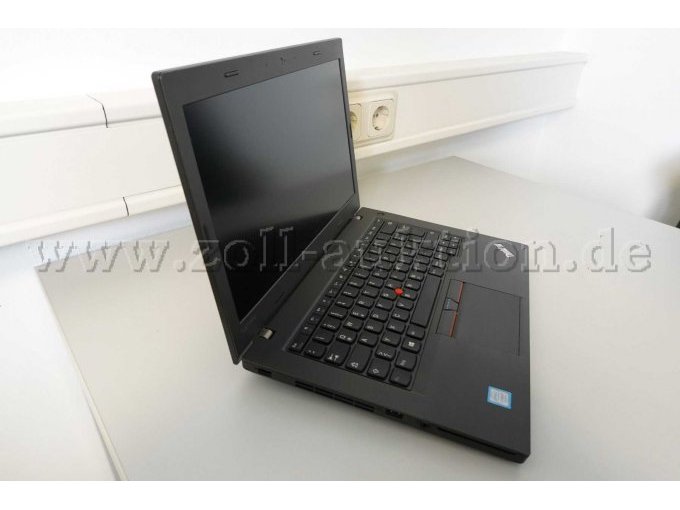Notebook Lenovo „ThinkPad L470“, 16 GB, 14 Zoll-Display (35,56 cm), geöffnet.
-Seitenansicht links-