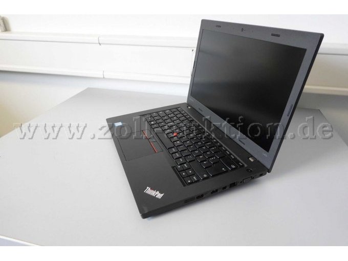 Notebook Lenovo „ThinkPad L470“, 16 GB, 14 Zoll-Display (35,56 cm), geöffnet.
-Seitenansicht rechts-