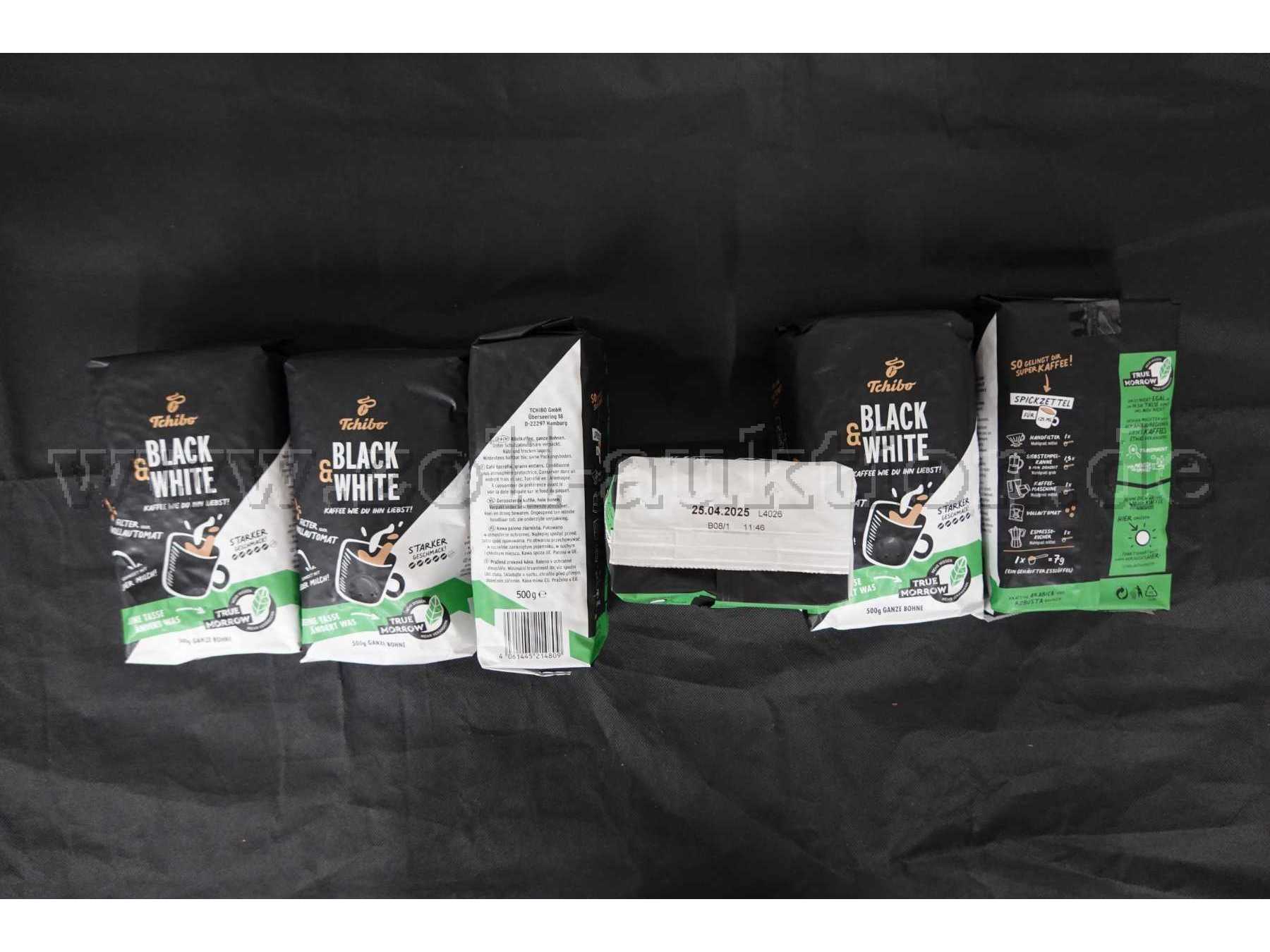 6 Beutel Kaffeebohnen á 500g
Tchibo Black & White
MHD 25.04.2025