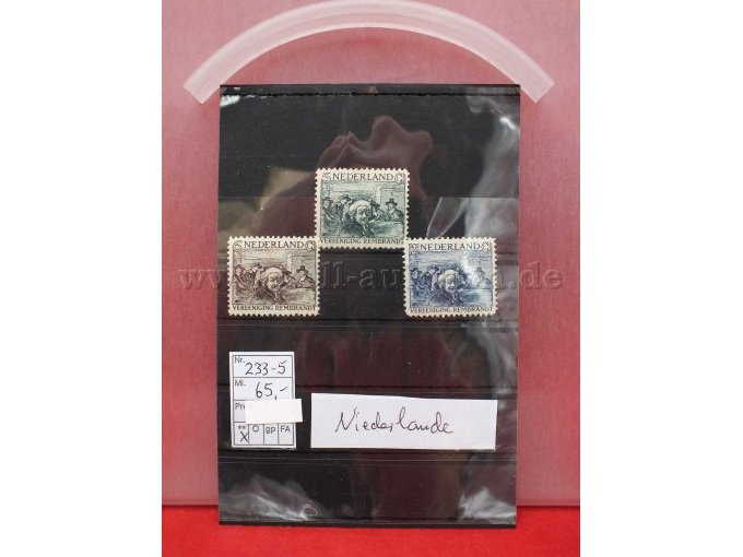Detailaufnahme der Briefmarken
Michel Nr. 233 - 235