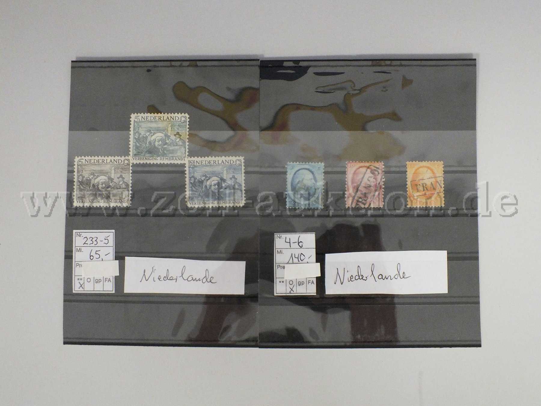Gesamtansicht der Auktionsware der Briefmarken "Niederlande"