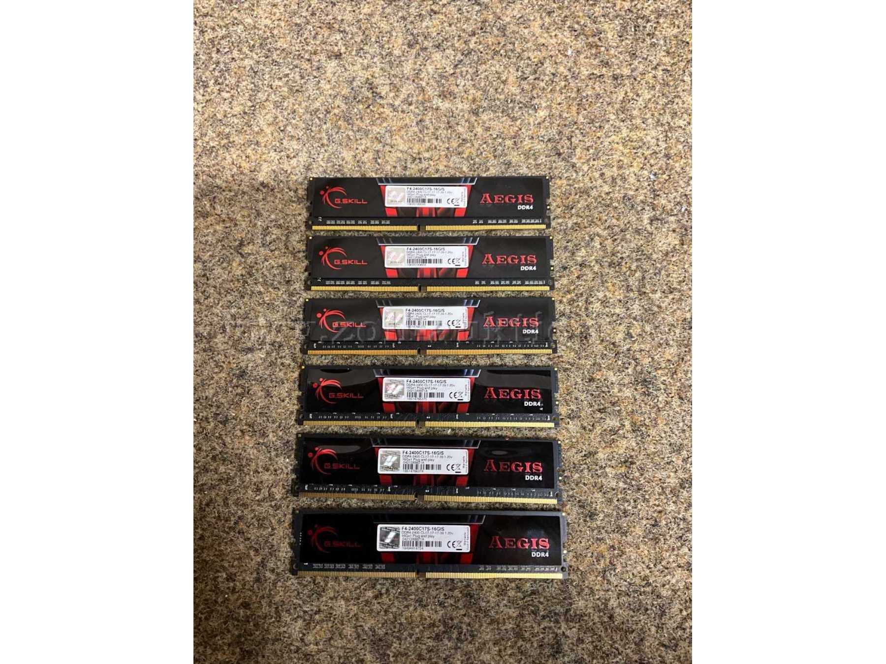 6x G. Skill Aegis 16GB DDR4-2400 Arbeitsspeicher