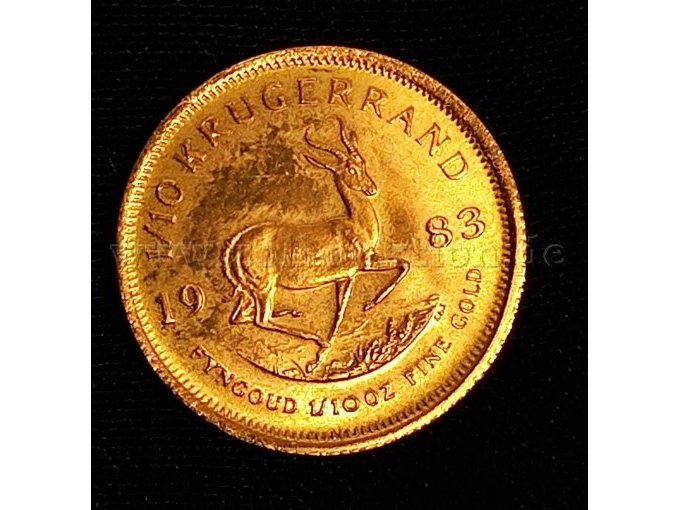 Münze von unten 1/10 Krügerrand 1983