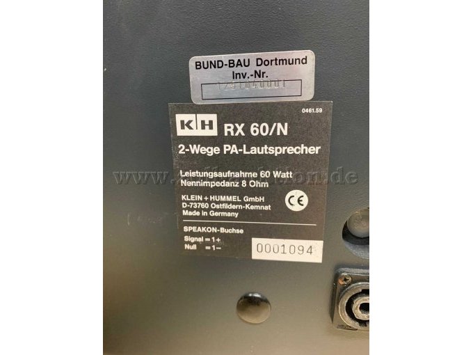 Lautsprecher KH RX 60/N_Typenschild