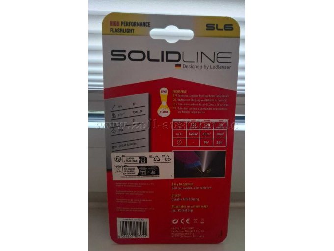 Rückansicht OVP LedLenser Solidline SL6