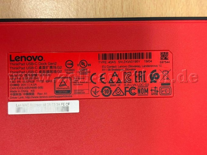 6 Lenovo ThinkPad USB-C Dock Gen2 – foto 2 – kavel bij Zoll-Auktion, Münster