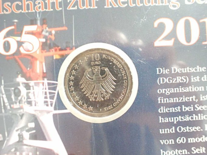 Nennwertseite der Münze (150 Jahre Deutsche Gesellschaft zur Rettung Schiffbrüchiger)