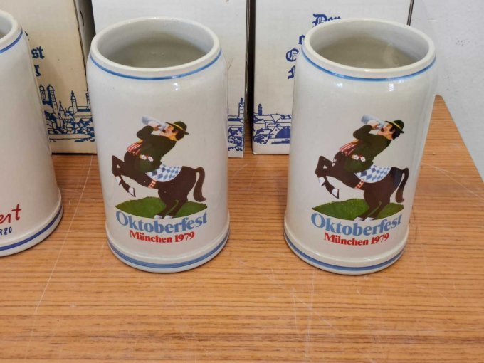 6 Oktoberfest-pullen zonder tinnen deksel, jaarpullen: 2 stuks uit 1979 en 4 stuks uit 1980 van Rastal – foto 5 – kavel bij Zoll-Auktion, München