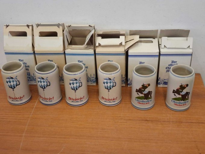 6 Oktoberfest-pullen zonder tinnen deksel, jaarpullen: 2 stuks uit 1979 en 4 stuks uit 1980 van Rastal – foto 6 – kavel bij Zoll-Auktion, München