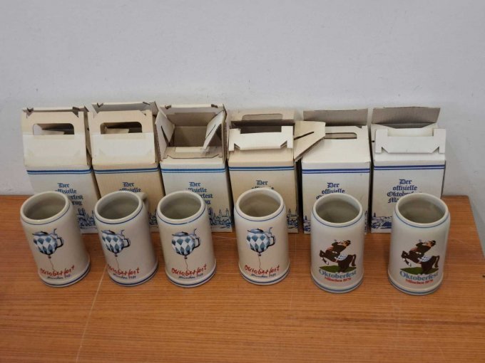 6 Oktoberfest-pullen zonder tinnen deksel, jaarpullen: 2 stuks uit 1979 en 4 stuks uit 1980 van Rastal – foto 3 – kavel bij Zoll-Auktion, München