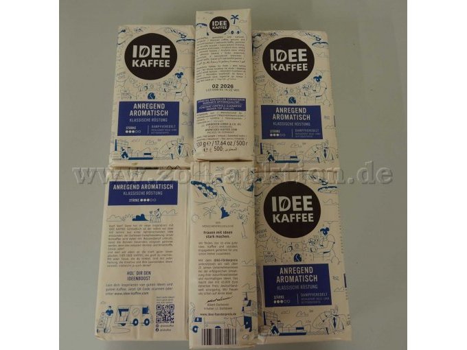 6 Pakete Idee Kaffee gemahlen á 500g, Originalware; MHD: 02/2026