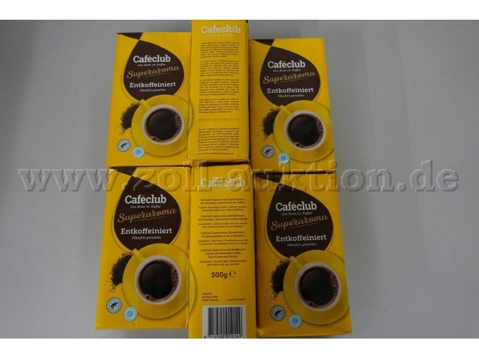 Gesamtansicht 6 Pakete Kaffee Cafeclub Superaroma Entkoffeiniert