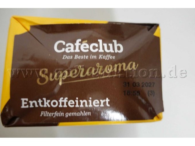 Detailansicht Kaffee, Haltbarkeitsdatum: 31.03.2027
