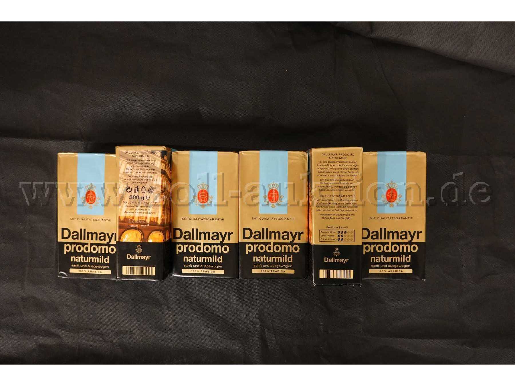 6 Pakete Kaffee gemahlen Dallmayr prodomo naturmild á 500g