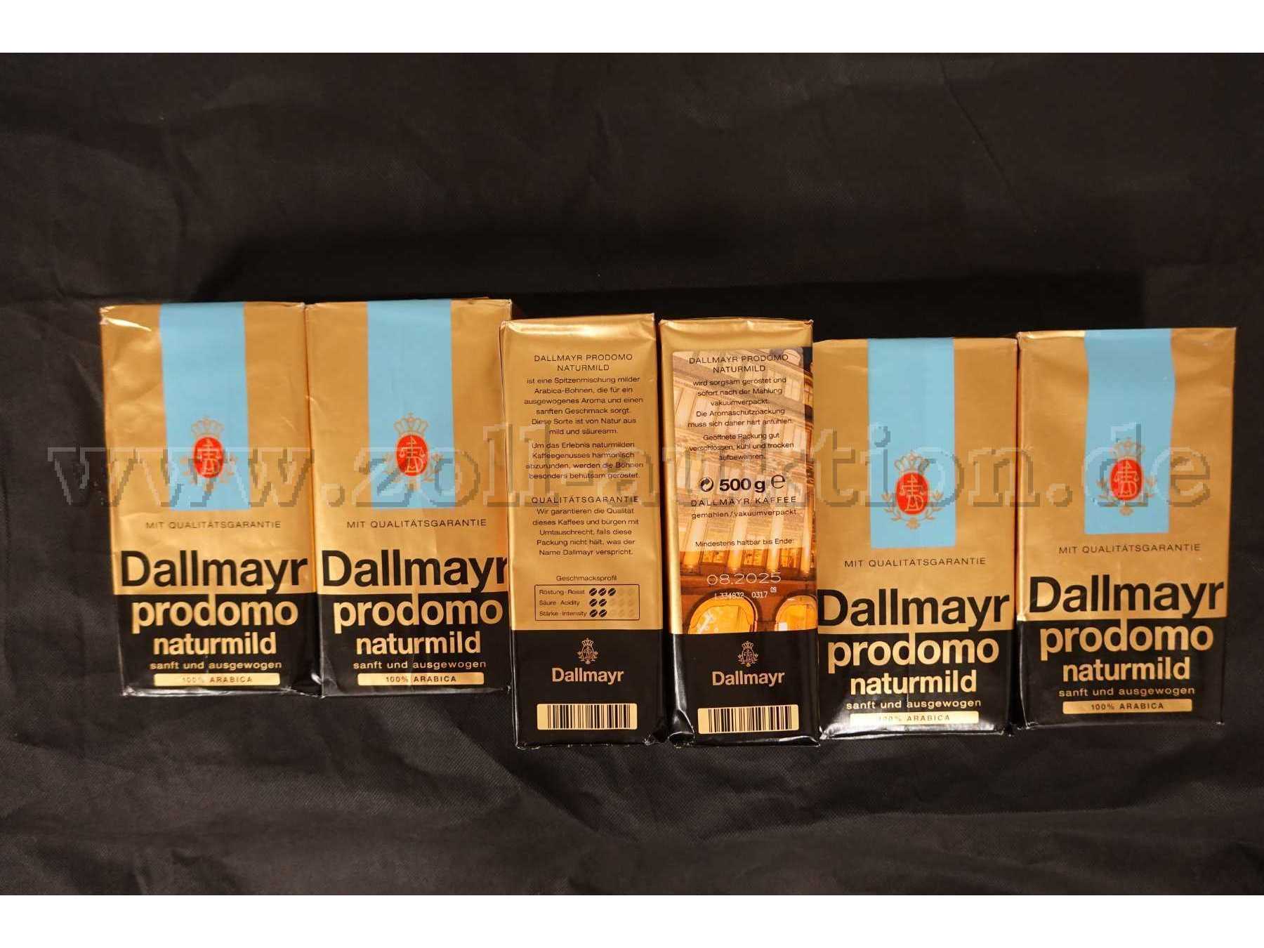 6 Pakete á 500g Dallmayr Kaffee prodomo naturmild, gemahlen