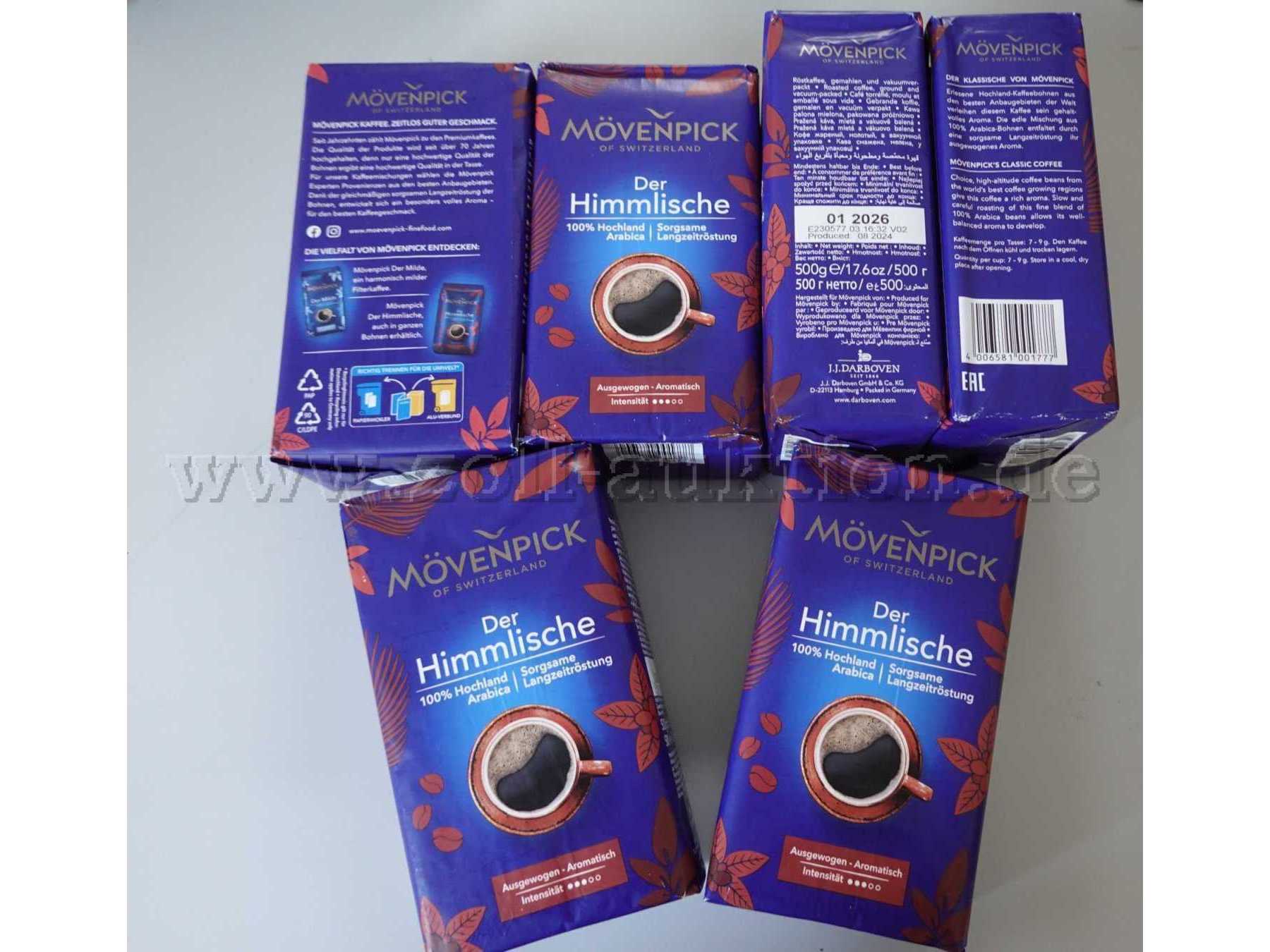 6 Pakete Kaffee gemahlen "Mövenpick Der Himmlische" á 500g, ovp.
MHD 01/2026