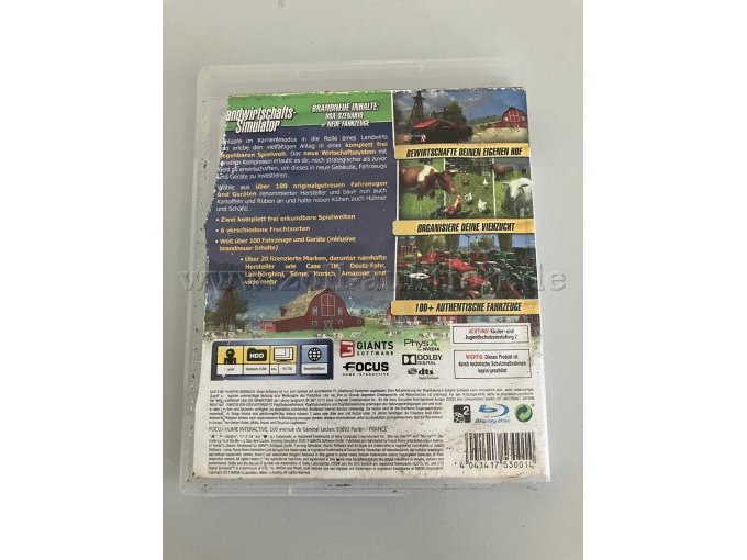 Landwirtschaftssimulator 2013 - Rückansicht Papiercover im schlechten Zustand