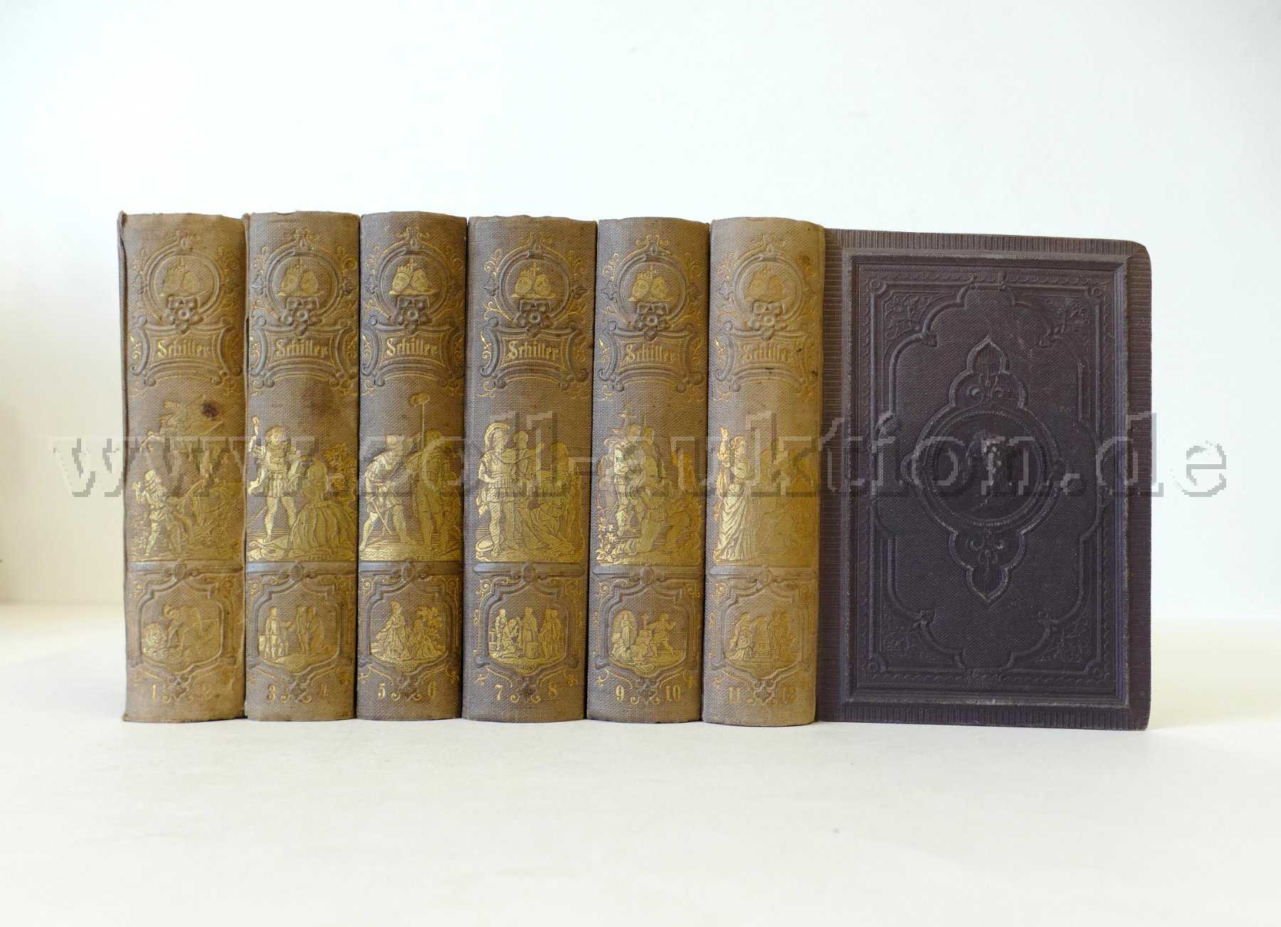 6 本古籍 - 席勒作品集 12 卷，1867 年