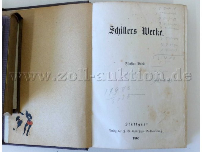 6 antiquarische Bücher - Schillers Werke in 12 Bänden, 1867 – foto 8 – kavel bij Zoll-Auktion, Dresden