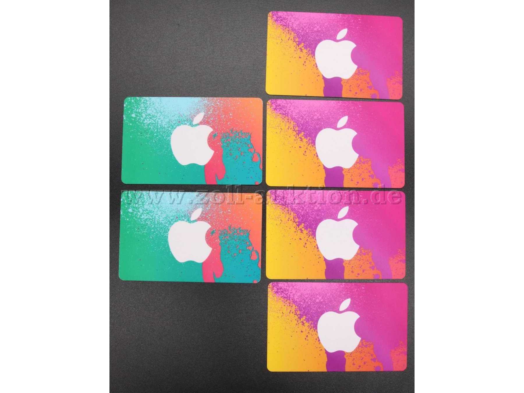 Rückansicht der gesamten iTunes-Karten