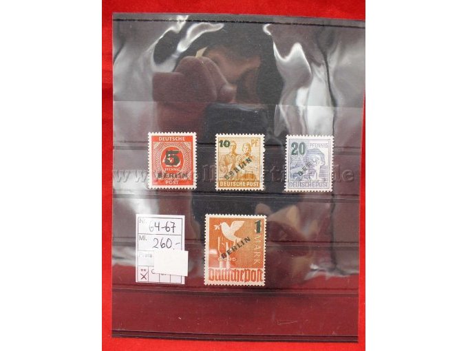 Detailaufnahme der Briefmarke
Michel Nr. 64-67