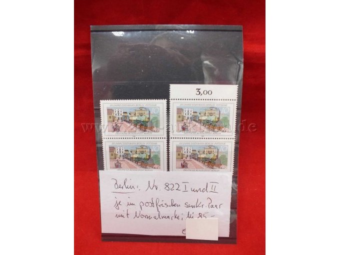 Detailaufnahme der Briefmarke
Michel Nr. 822 I und II