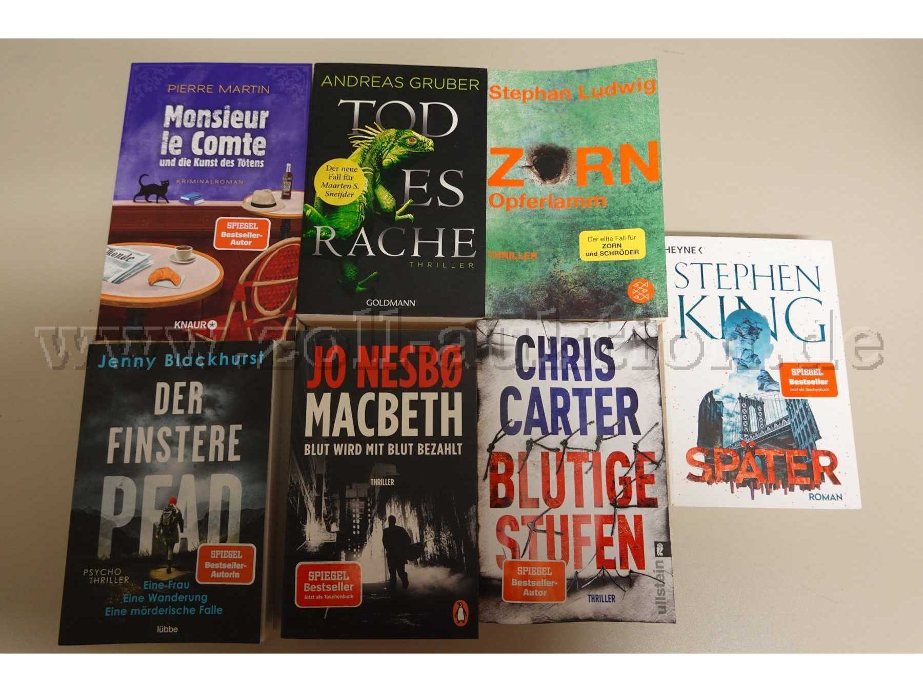Konvolut aus 7 Büchern, Krimi und Thrille