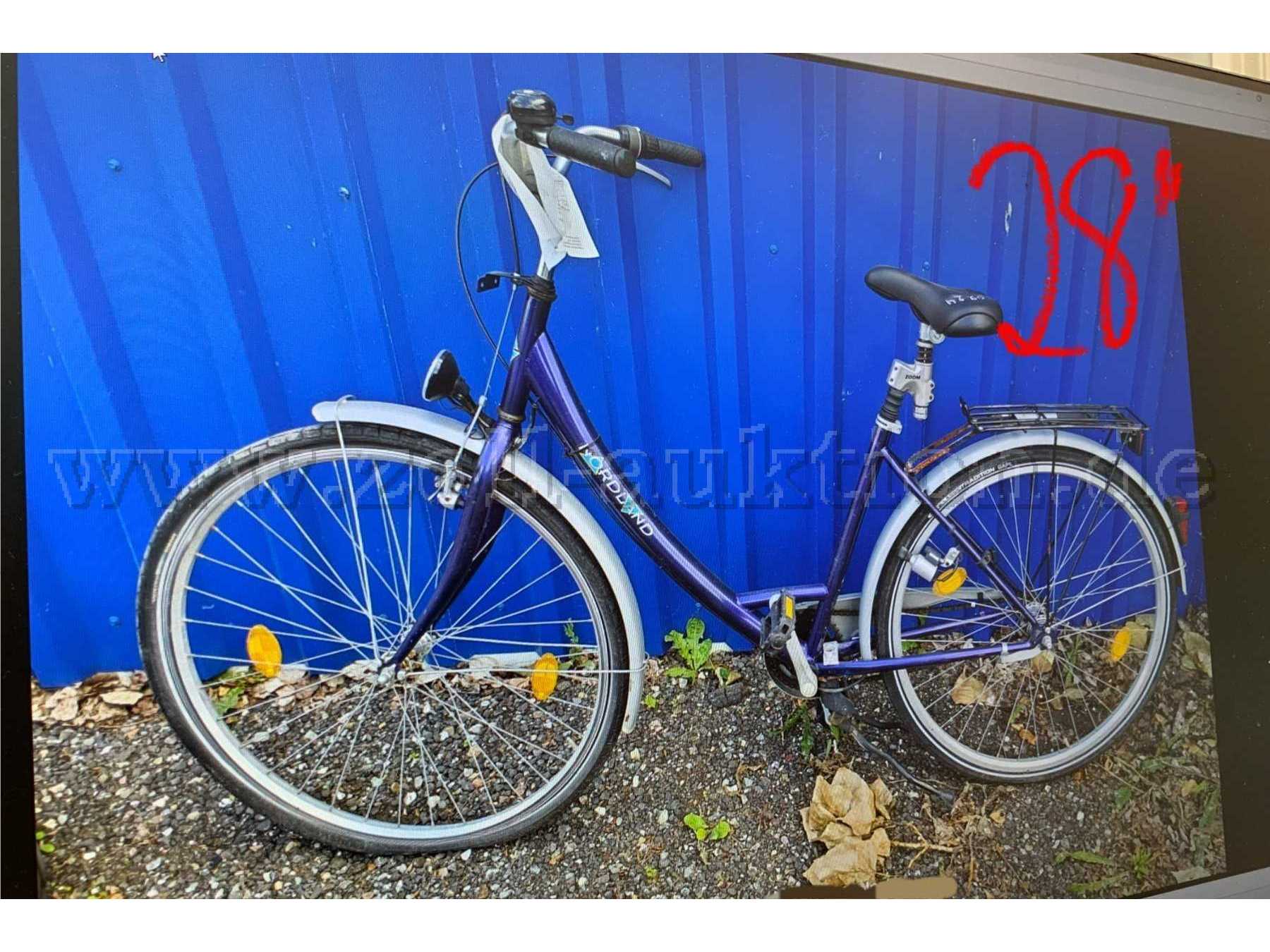 Damenrad, Nordland: 28 Zoll, Farbe: blau, mit Gangschaltung, Gepäckträger