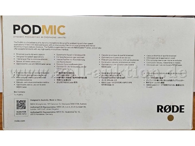 Originalverpackung Seite