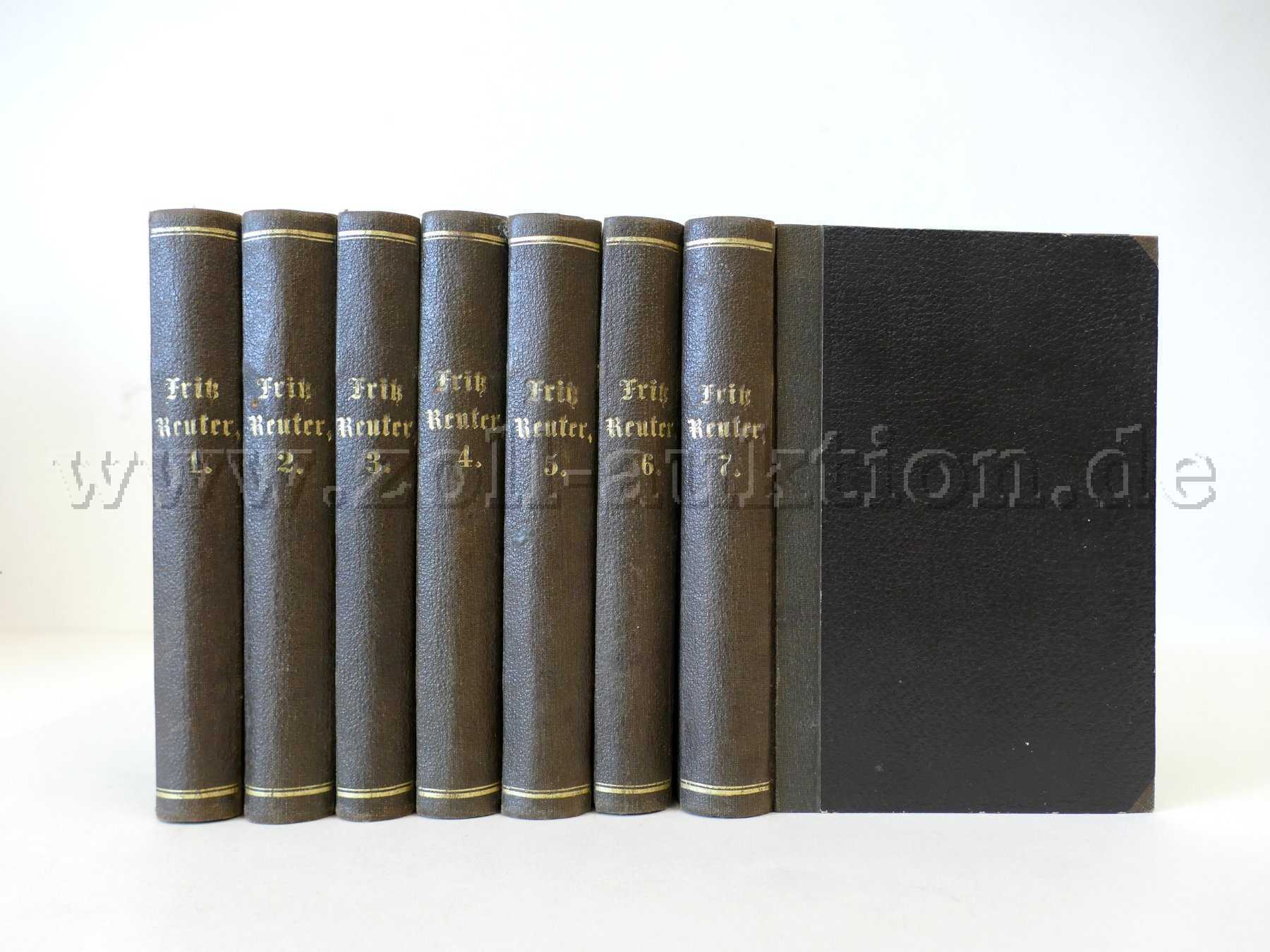 7册古董书 - Fritz Reuter全集，1877/1878