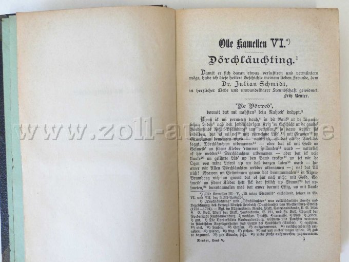 7 antiquarische Bände - Sämtliche Werke von Fritz Reuter, 1877/1878 – foto 15 – kavel bij Zoll-Auktion, Dresden