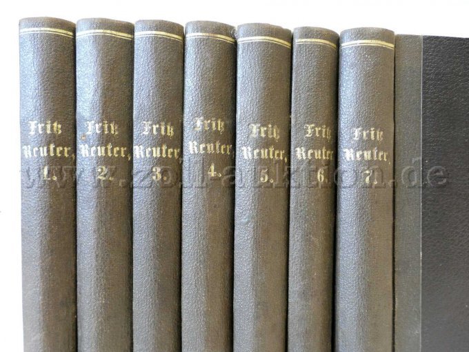 7 antiquarische Bände - Sämtliche Werke von Fritz Reuter, 1877/1878 – foto 2 – kavel bij Zoll-Auktion, Dresden