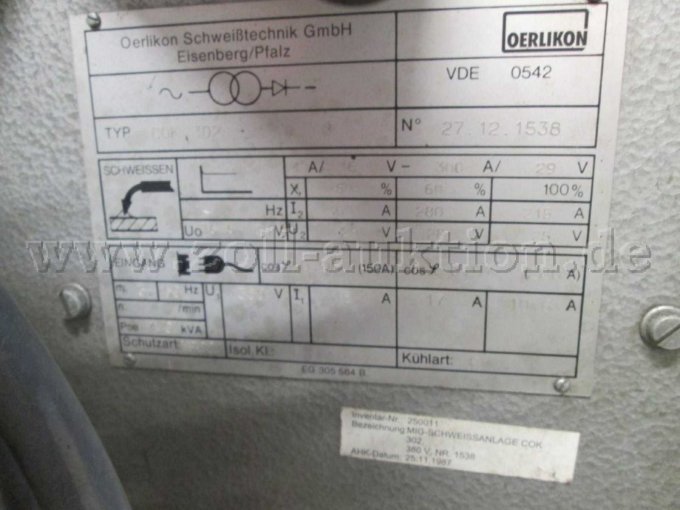 Schweißgerät Oerlikon. Alle Geräte ohne Zubehör

-Zwei Geräte ohne Drahtförderrollen

-Ein Gerät mit Drahtförderrolle welches getestet wurde (Lichtbogen zündet und Draht wird gefördert)