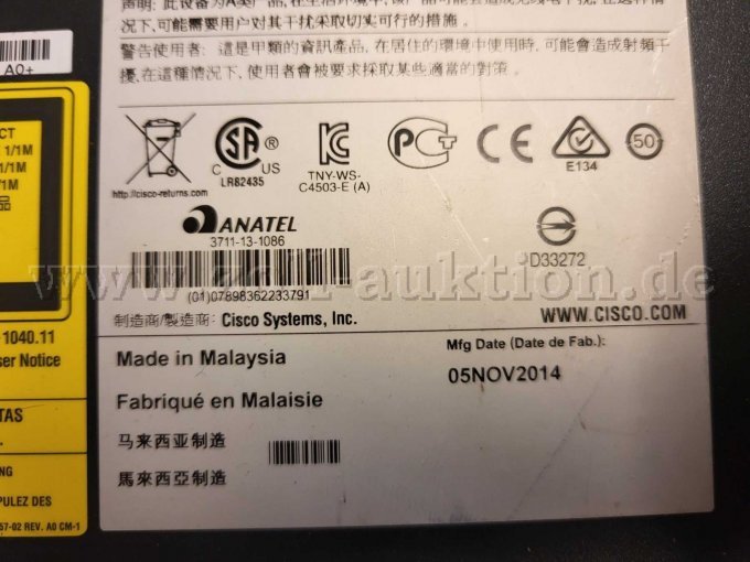 Typenschild mit CE Kennzeichnung