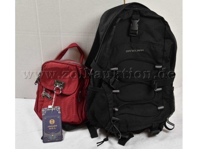 1 kleiner schwarzer Rucksack „“Danielray“ &  1 rote Tasche „Jimiuer“