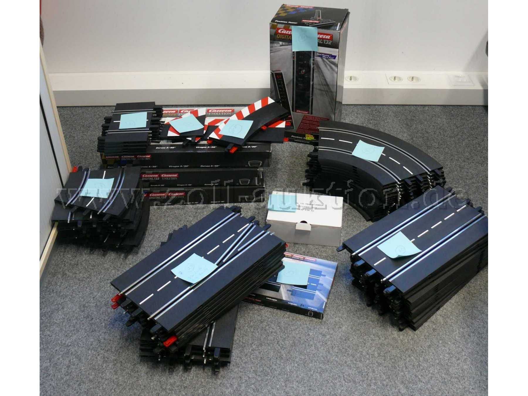 80 Schienenteile für SlotCar Rennbahn Carrera, +Trafo, +Tower