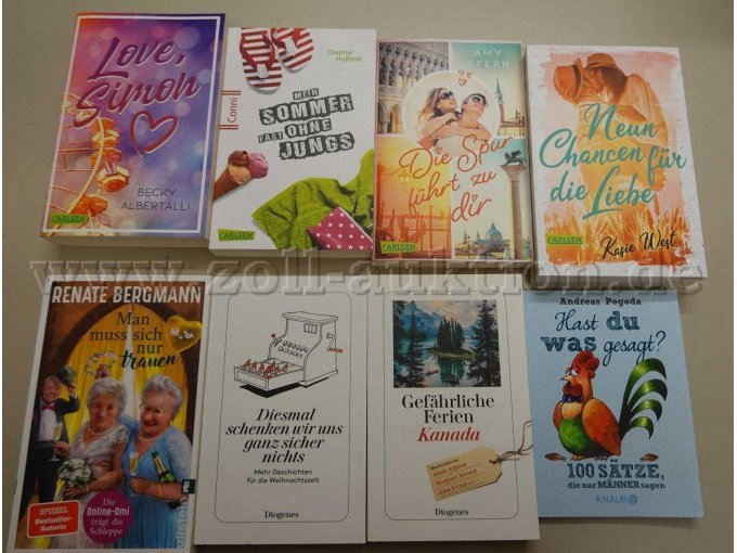 Konvolut aus 8 Büchern, Romane,