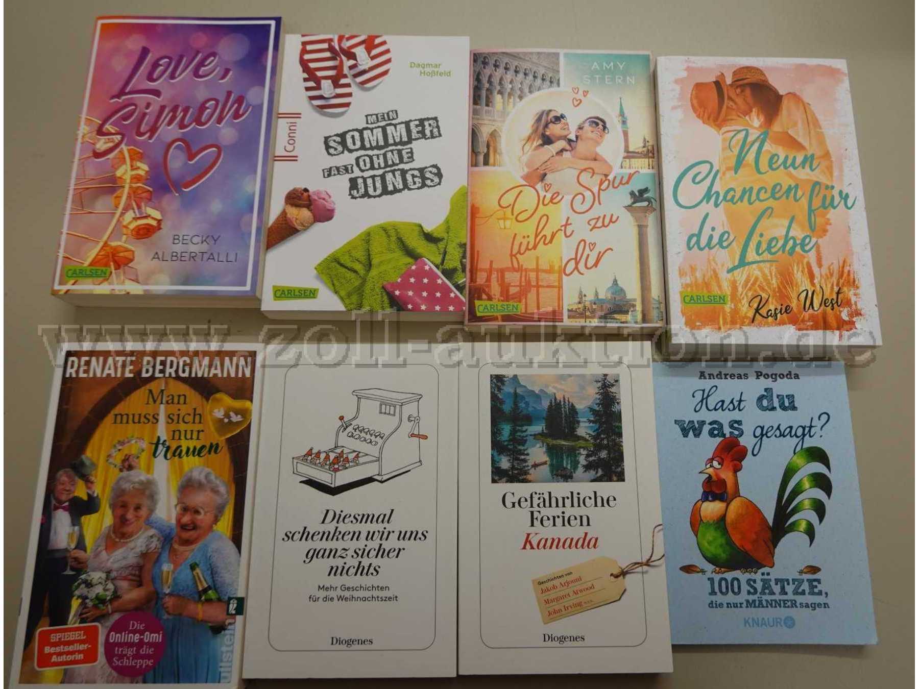 Konvolut aus 8 Büchern, Romane,