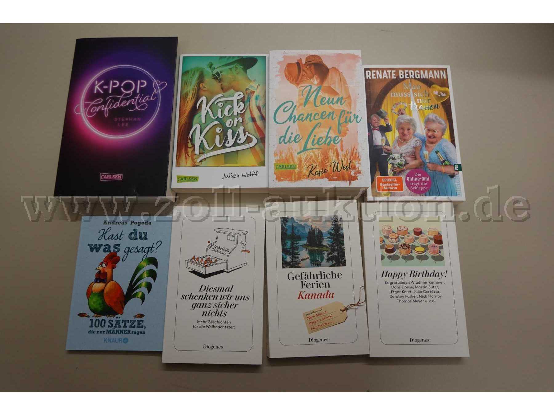 Konvolut aus 8 Büchern, Romane,