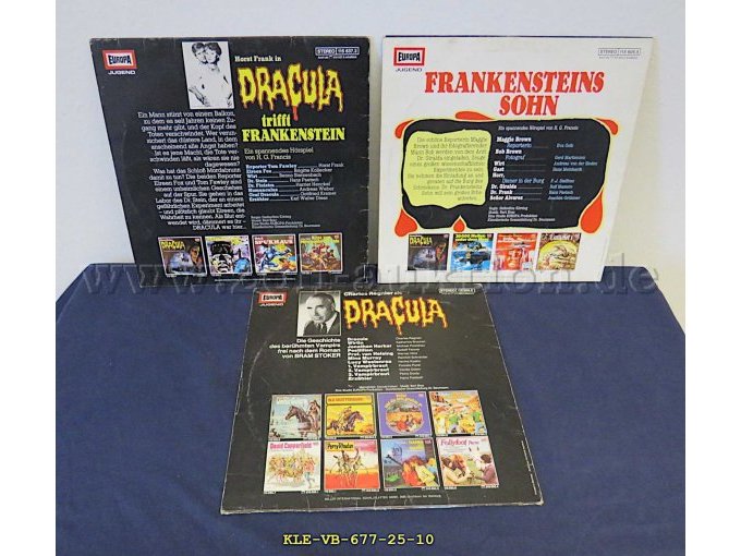 Rückseite Cover 2x Dracula, 1x Frankenstein