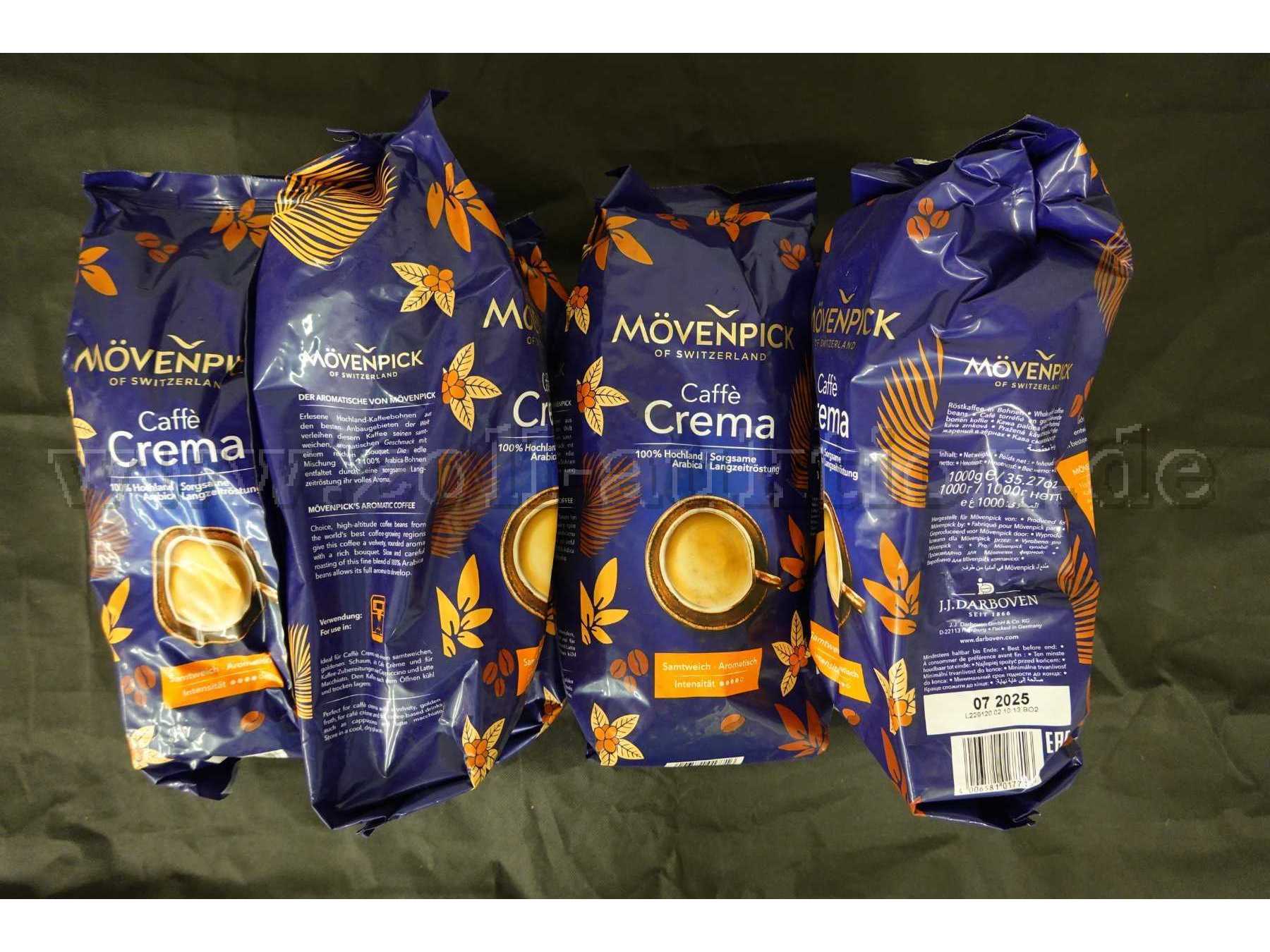 8 Beutel Kaffeebohnen á 1Kg , Mövenpick Caffe Crema
MHD 07.2025