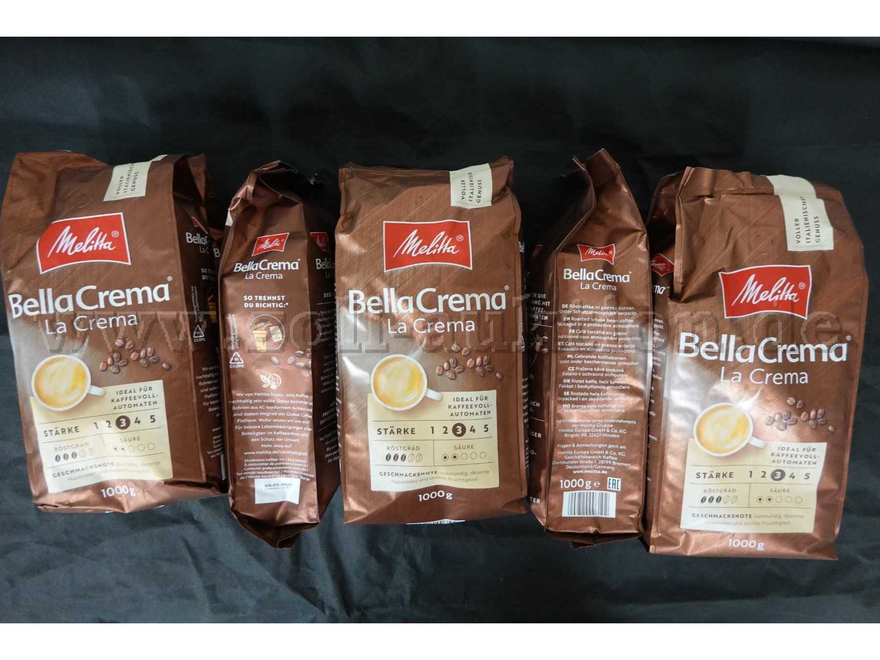8 Beutel Kaffeebohnen Melitta Bella Crema La Crema. MHD 09.09.2025