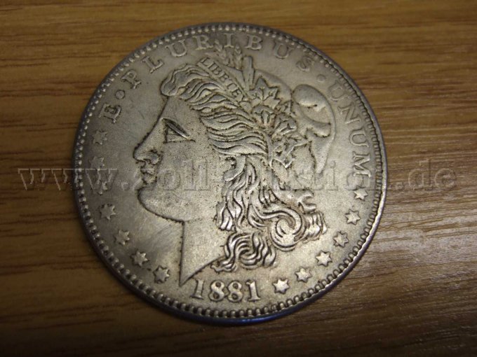 1. Silber Dollar 1881 Vorderseite