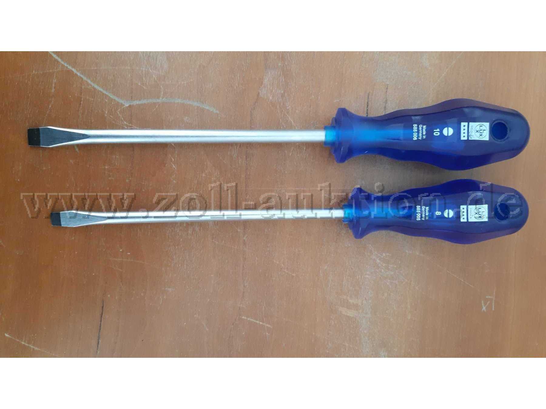 2 Schraubendreher Schlitz LUX Größe 8 und 10