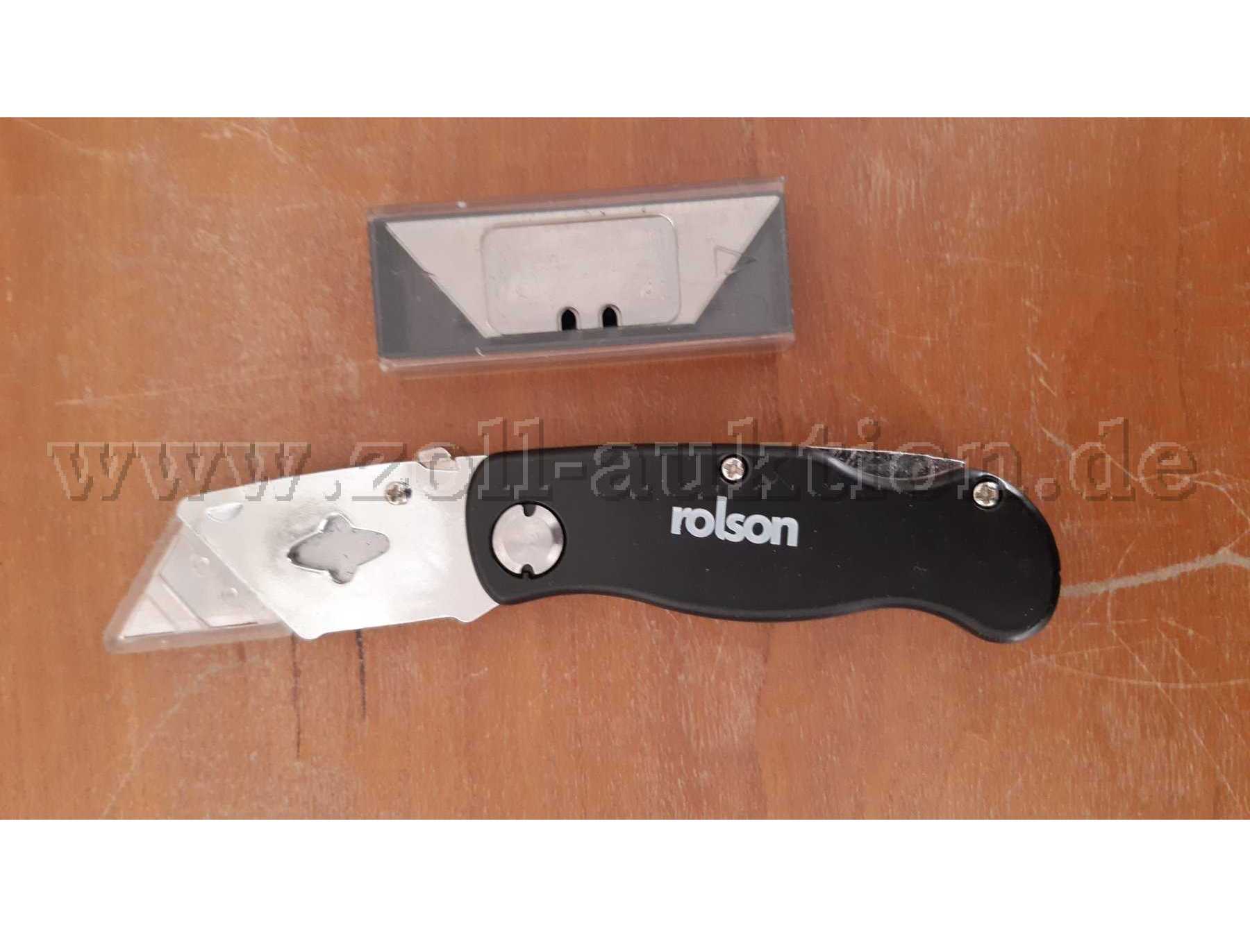 Teppichmesser mit 2 Ersatzklingen Schriftzug rolson