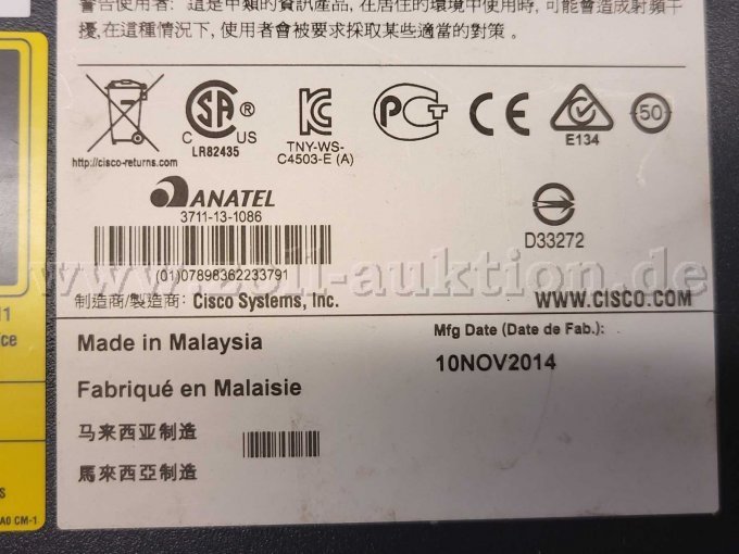 Typenschild mit CE Kennzeichnung