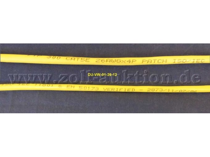 Produktbezeichnung als Aufdruck auf den Patchkabeln