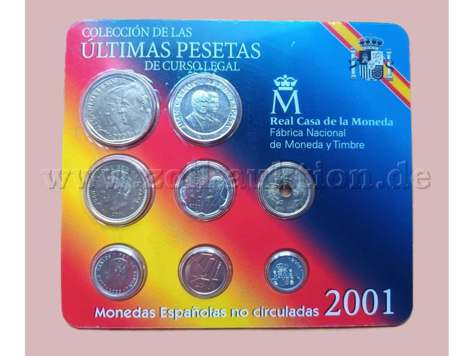 Kursmünzensatz Spanien 2001
