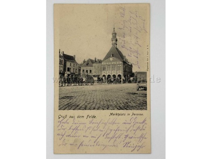 Postkarte Marktplatz in Peronne